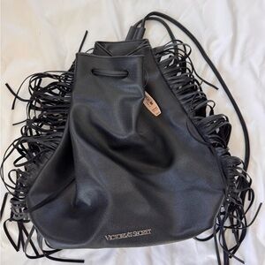 Victoria's Secret Black Fringe Backpack